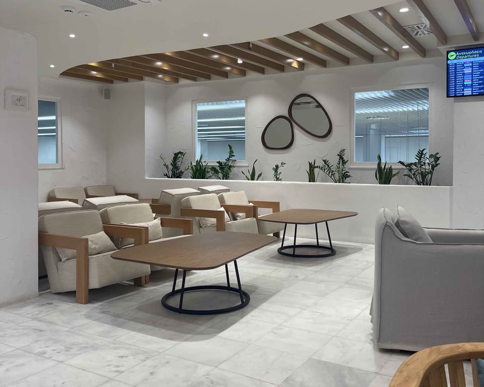 Your Mykonian Luxury Lounge – Mykonos Airport (JMK), Main Terminal – seating area